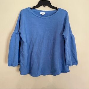 Pure‎ jill blue longlseeve top size large 100% cotton